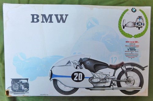 BMW 500cc GRAND PRIX MOTORCYCLE SIDECAR VINTAGE MODEL KIT PROTAR NEW IN BOX 118