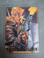 2024 SkyBox Marvel Masterpieces 92 Platinum Johnny Blaze #2 Clear Cut Card