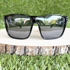 HURLEY Polarized Shield Sunglasses Shiny Black HSM 1034OP 126-0-131 Unisex