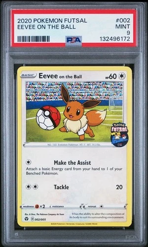 2020 Pokemon Futsal Promo #002 Eevee On The Ball PSA 9 Card! MINT! Free Shipping