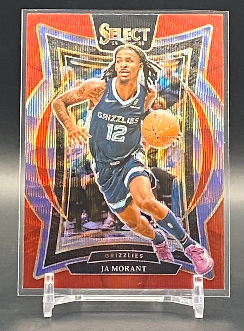 Ja Morant 2024-25 Panini Select Red Wave Prizm #60 Grizzlies Trail Blazers