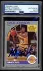 MAGIC JOHNSON 1990-91 NBA Hoops MVP Signed Auto #157 PSA Authentic Lakers