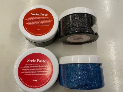 Gonis Stein Paste Stein Effekt Glitzernde Paste 2x schwarz 275g & 2x blau 275g