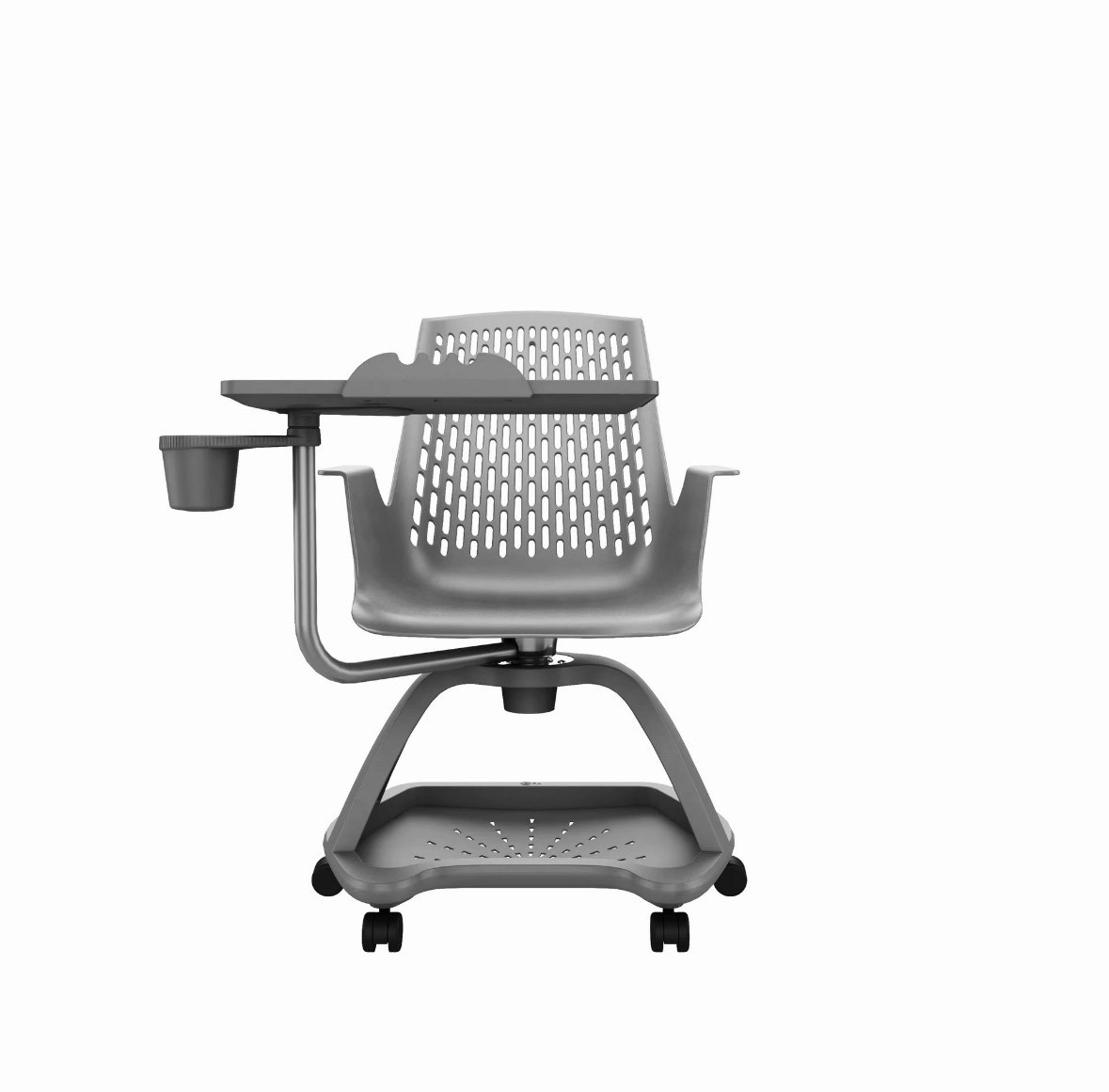 Mobile Student Chair with Swivel Desk & Storage &ndash; Modern & Functional Design