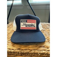 Streamline Red White & Tube USA Trucker Snapback Hat Made in USA Navy White Cap