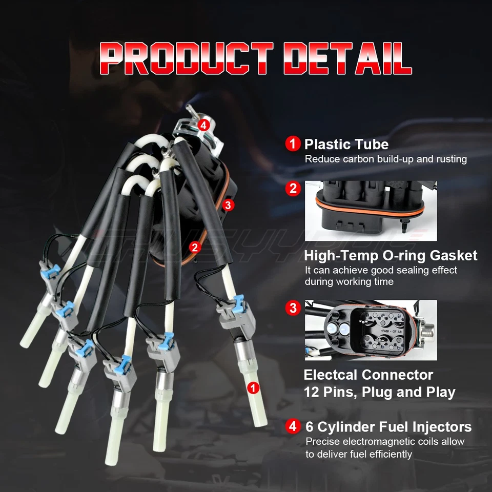 FJ503 Spider Fuel Injector 6 Cylinder For 1996-1998 Chevrolet C1500 -V6 4.3L - Image 4 of 4
