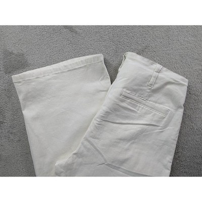 Unbranded Off White Wide Leg Crop Pants High Rise Button Fly Size 10