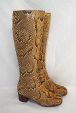 VTG 1970s Granny Takes A Trip Python Snakeskin Rockstar Zip Boots LONDON Size 7
