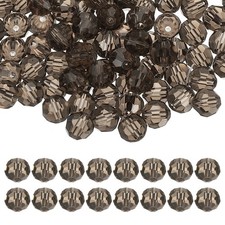 10mm Round Crystal Beads, 100 Pcs Glass Faceted Ball Bead, Grey