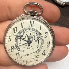 ILLINOIS A. Lincoln Dress Pocket Watch 12s Openface 19 Jewels Grade 527 FANCY