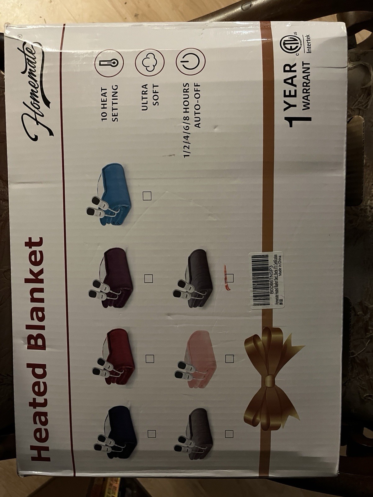 Homemate Electric Heated Blanket Throw 100” x 90”