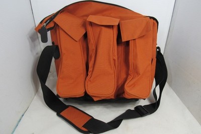 Eagle Good to Go Knitting Craft Bag Orange Multi-Pocket Canvas & Stitch Markers