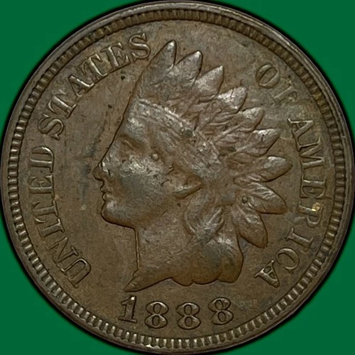 1888 Indian Head Cent Choice Very Fine VF+/XF Coin #33489