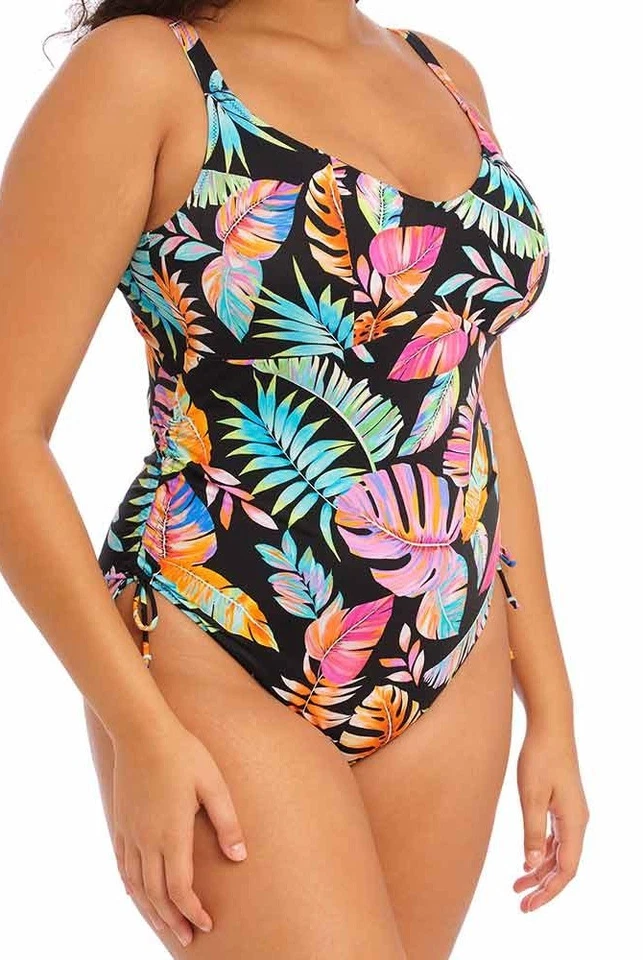 Nuevo Traje de Baño Elomi Tropical Falls Talla 36F 14 Negro Rosa Floral Sin Cable 801543 Foto 2 de 4