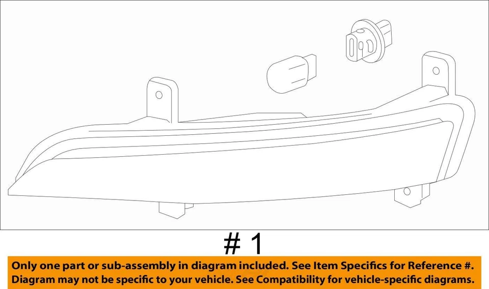 OEM 2013 - 2017 Chevrolet Traverse Left Driver Turn Signal Light Lamp 23305608 - Image 4 of 4