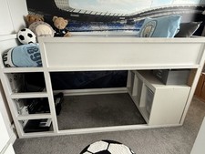 IKEA Kura Reversible Bed White/Pine, 90x200 cm with Mattress and toy storage
