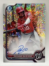 2022 Bowman Chrome Speckle Refractor 1st Prospect Auto ROISMAR QUINTANA /299