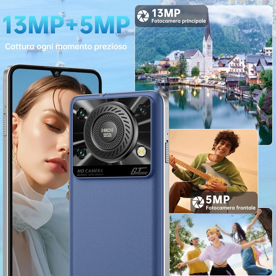 OUKITEL C60 Smartphone 128GB -  6,88" HD+ - Dual SIM - Telefono Blu TESTATO - Immagine 3 di 4