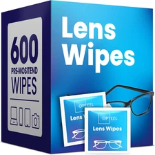Lens Wipes for Eyeglasses - Pre-Moistened Eyeglass Lens Cleaning Wipes 600 Lens
