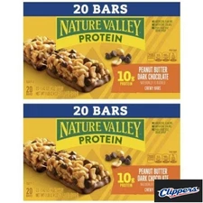  Nature Valley 2 Pack/28.4oz/20ct Each Chewy Bar Peanut Butter Dark...
