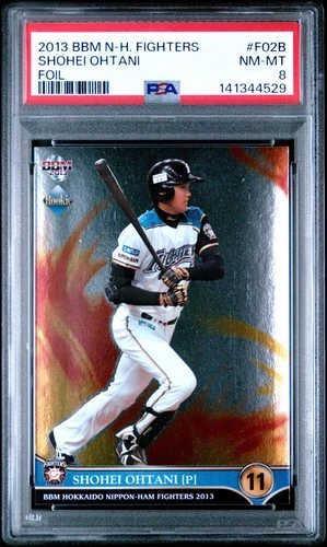 2013 Bbm hokkaido nippon ham fighters Foil SHOHEI OHTANI Rookie PSA 8 #F02B