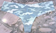 NEW Victoria Secret PINK No Show Thong Panty - Seasalt Green Camo - XXL