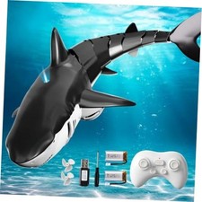 2.4GHz Remote Control Shark Toy for Pool, 1:18 Scale High Simulation RC Black