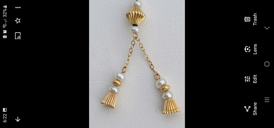 Ожерелье из желтого золота 14 карат цепочка Lariat «Y» 17,5 дюйма 2,3 грамма - Изображение 2 из 4