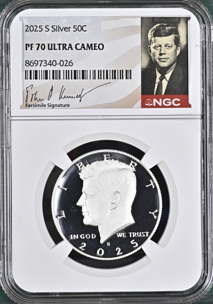 2025 S Silver Proof Kennedy Half Dollar 50C NGC PF70 Ultra Cameo