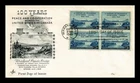 US COVER CANADA FRIENDSHIP 100TH ANNIVERSARY FDC BLOCK OF 4 ARTCRAFT