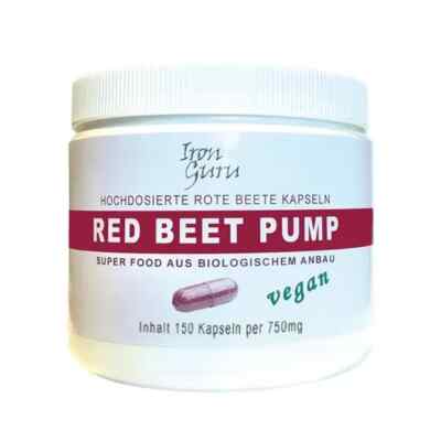 RED BEET PUMP Bio-Vegan 150 Kapseln 750 mg, Rote Beete Kapseln- IRON GURU, Neu