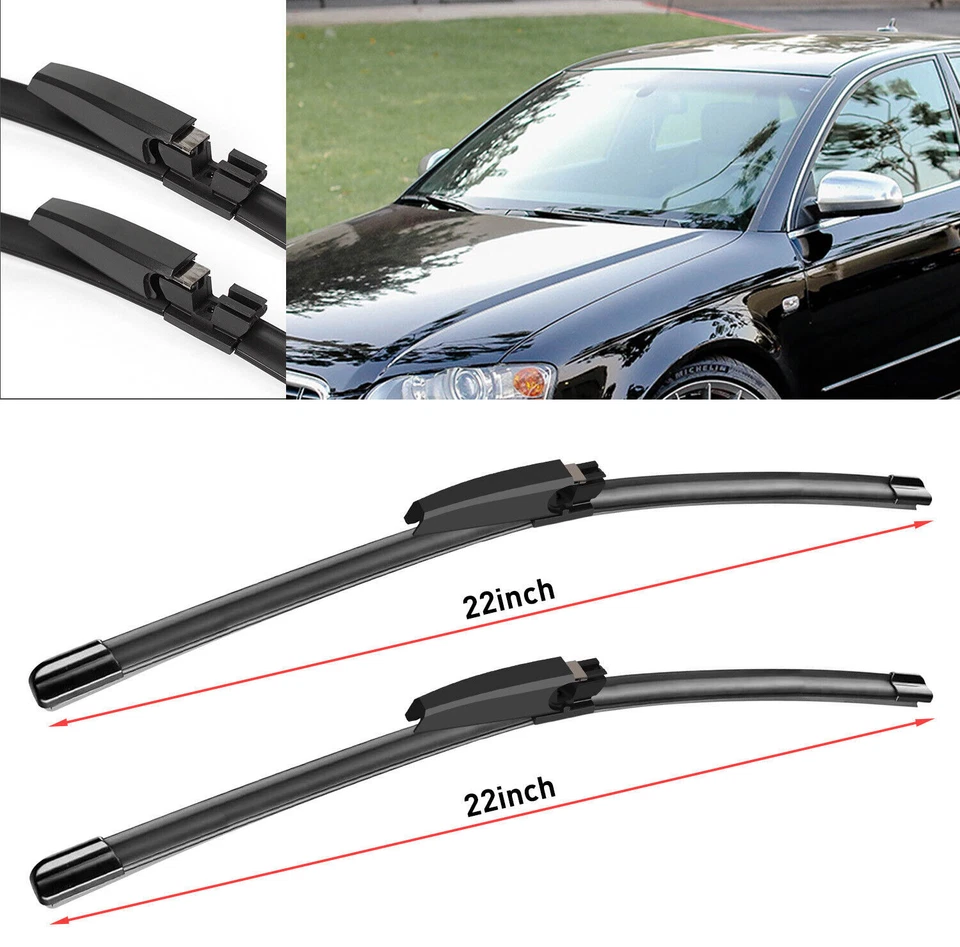 For Audi A4 Quattro 2004-2008 22" &22" Front L&R Windshield Flat Wiper Blade Set - Изображение 2 из 4