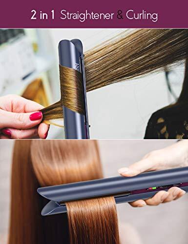 Professional Titanium Flat Iron 1 inch Hair Straightener and Curler 2 in 1 wi... - Bild 3 von 9