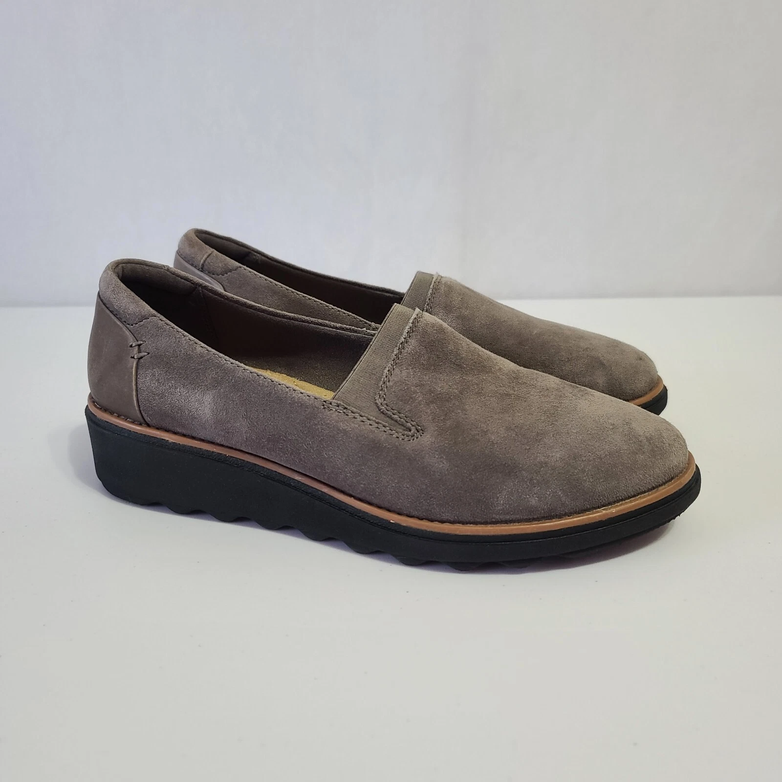 Mocassino Clarks Sharon Dolly donna taglia 9 5 grigio scarpe comode slip on