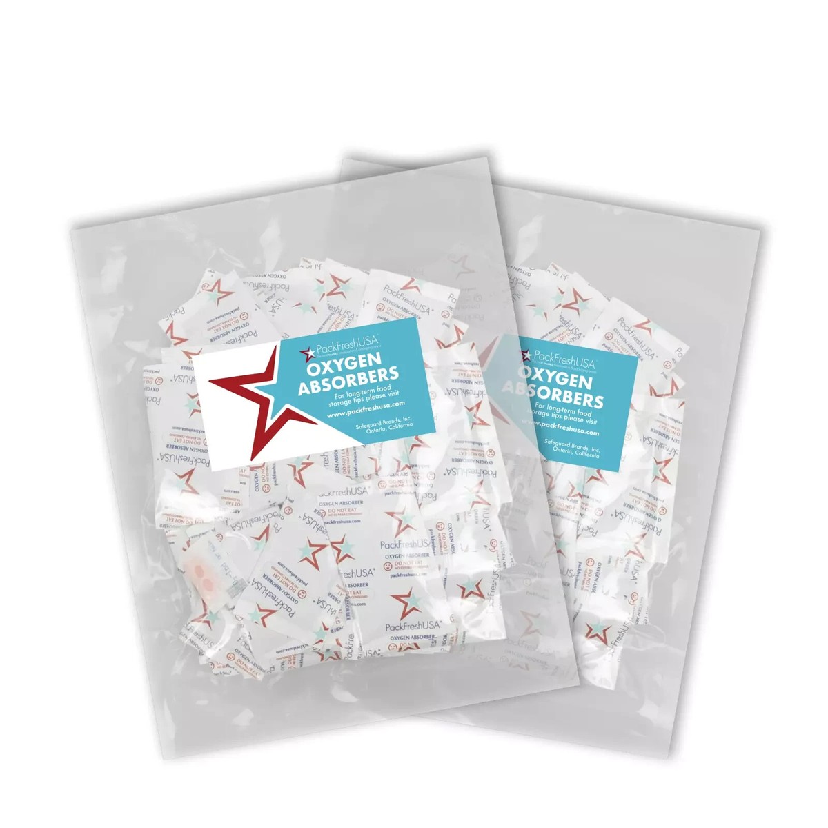PackFreshUSA 200cc Oxygen Absorber Packs - 100 Pack, Food-Grade & Non-Toxic