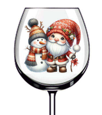 12x Weihnachten Santa Schneemann Vinyl Aufkleber Abziehbild Becher Weinglas Flasche Van