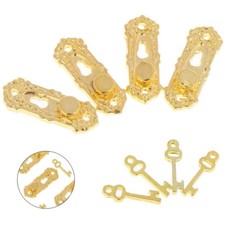 Golden Metal with Key Har 1/12 Doll House Miniature Mini Door Handle