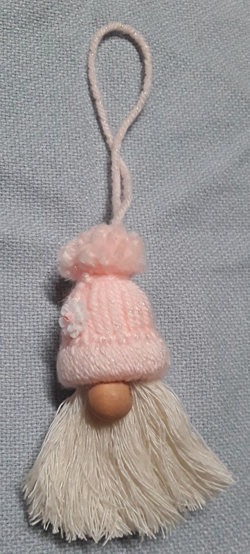 New Handmade Yarn / Macrame Mini Gnome Christmas Tree Ornament