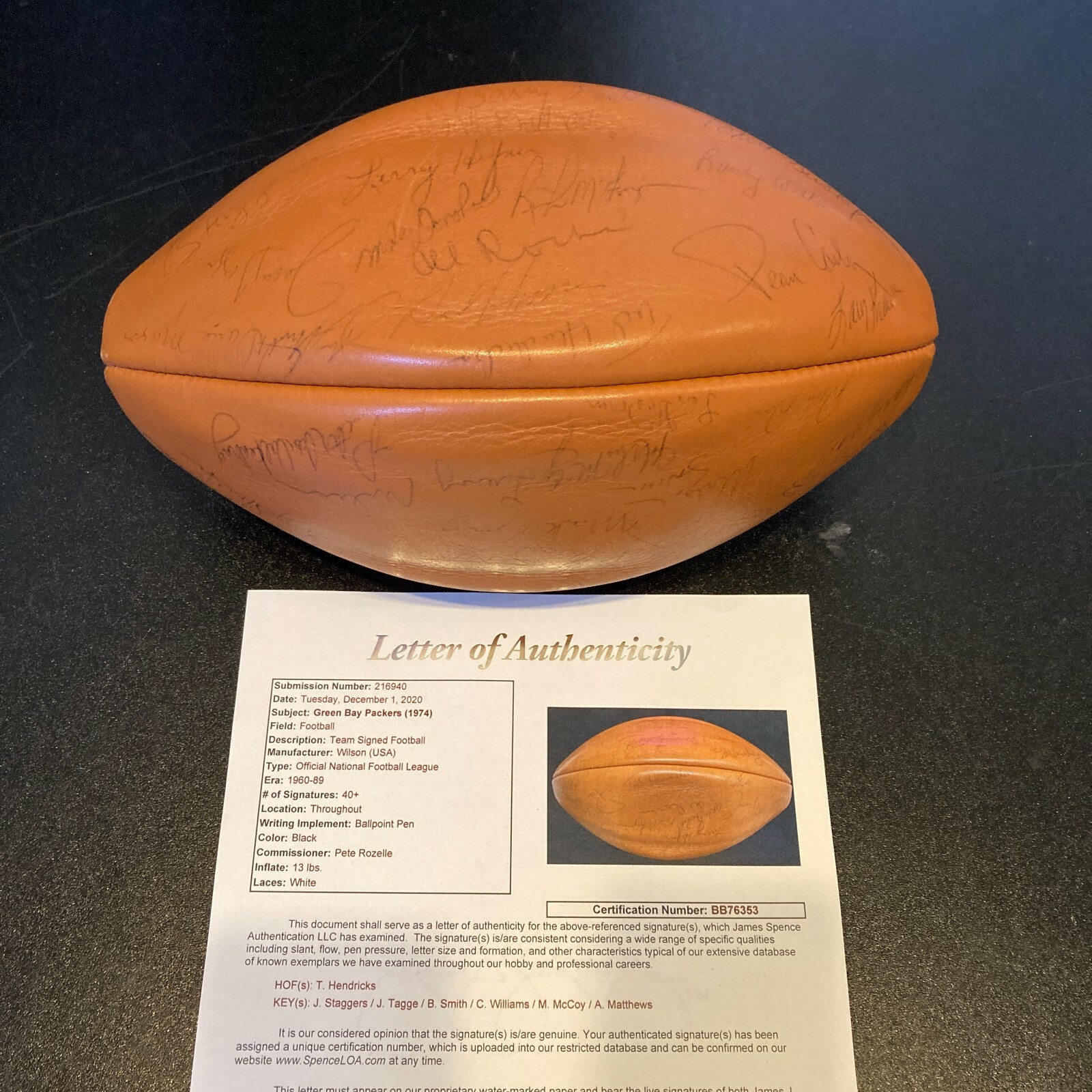 Bart Starr Autographed Signed Green Bay Packers 1975 Team Wilson NFL Game Football JSA COA 