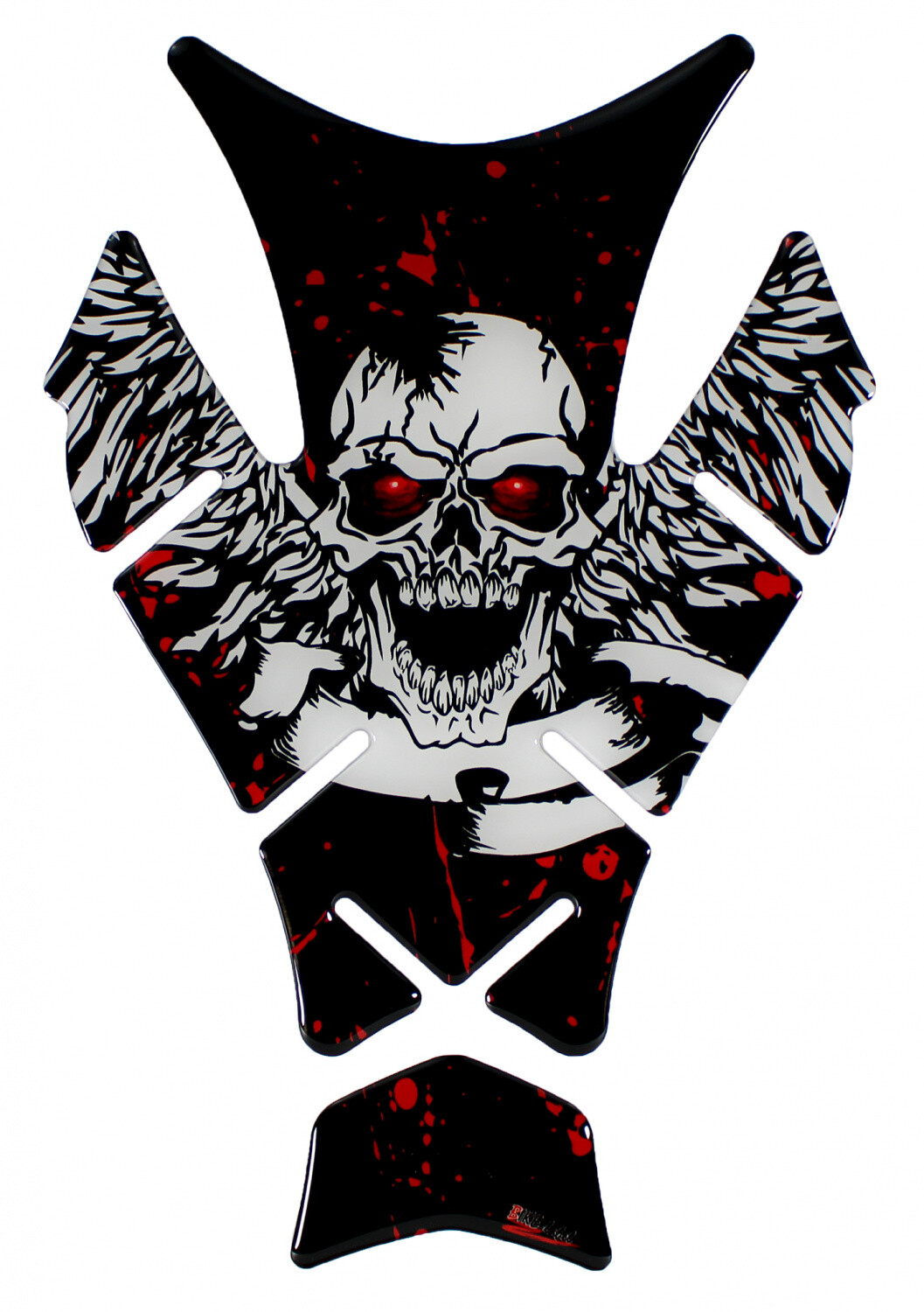 Motorcycle 3D tank pad sticker-skull wings paint protection tank protection: ...