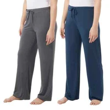 32 Degrees Womens 2-Pack Cool Soft Sleep Pants, Charcoal/Moon Blue, X-Small