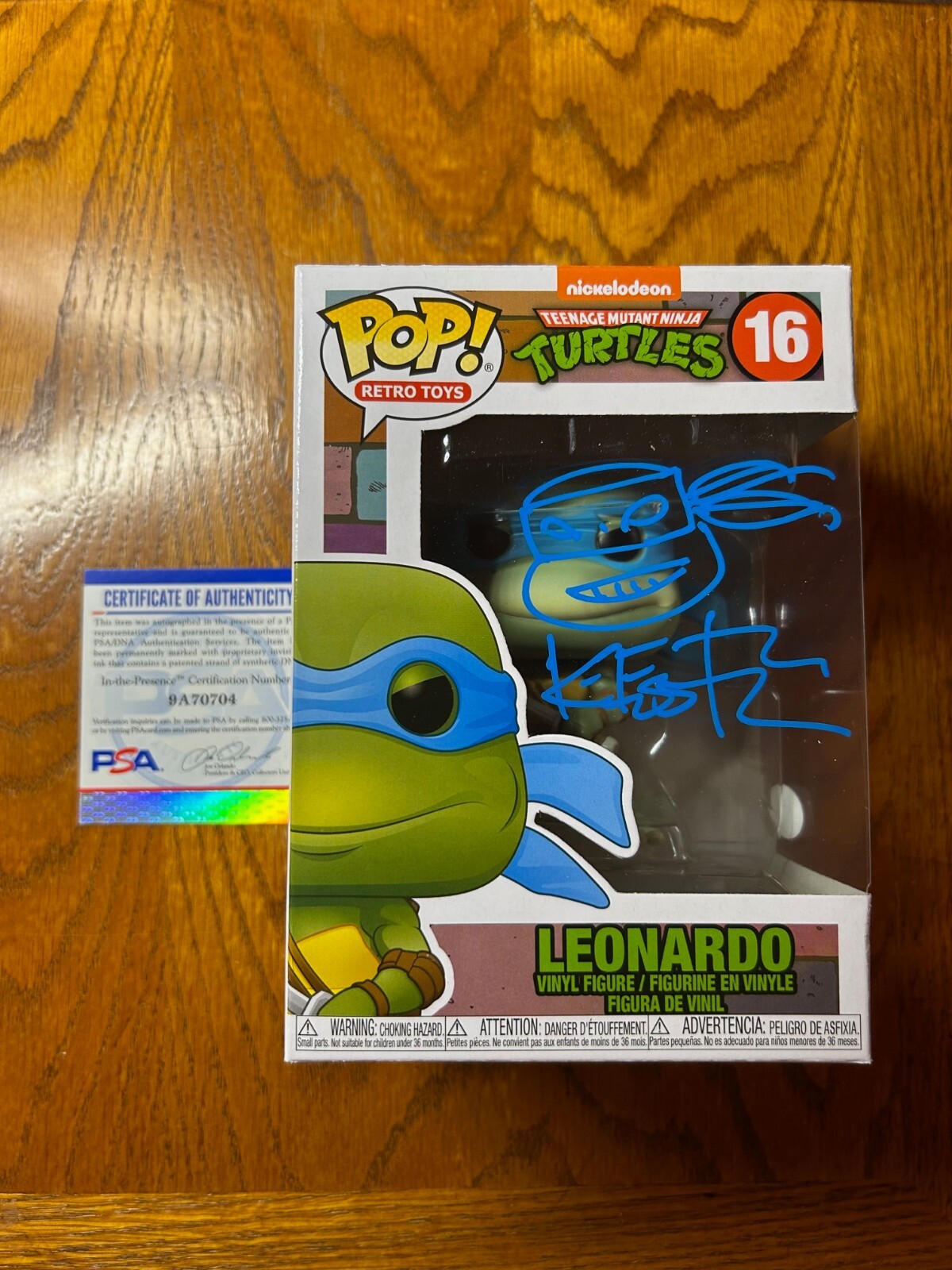 Funko Pop Autografiado Y Boceto De Kevin Eastman Leonardo Tmnt #16 Certificado De Autenticidad/Psa