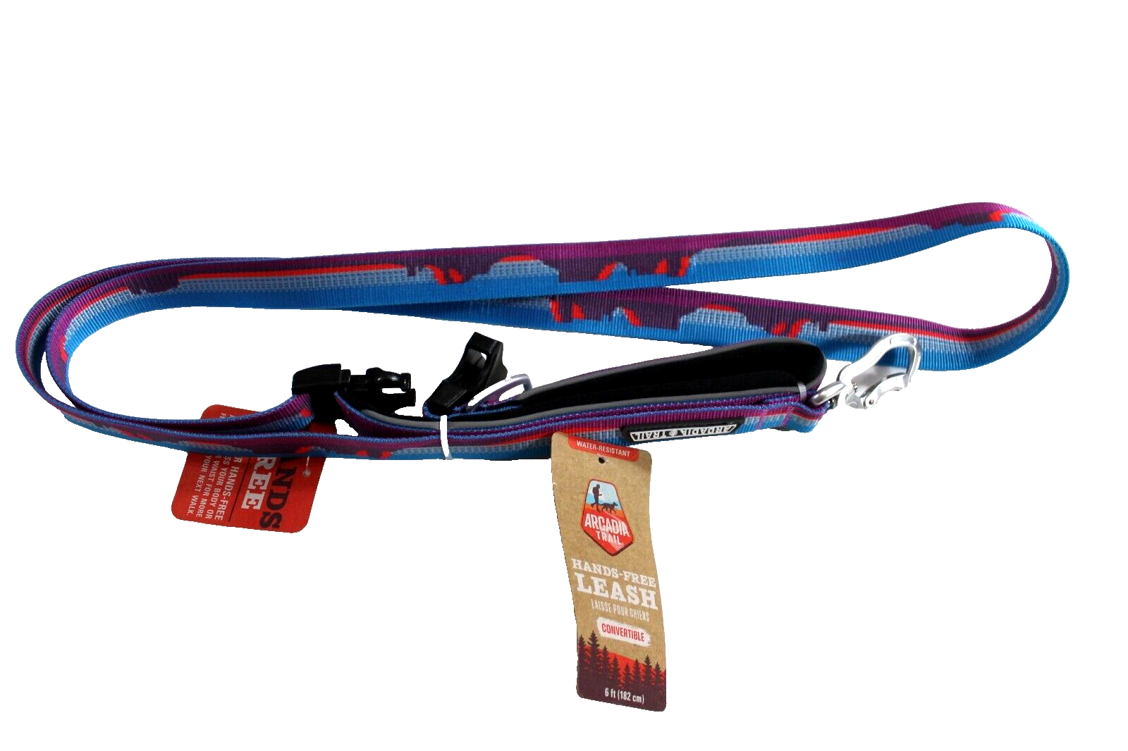 Arcadia Trail Blue Purple HandsFree Convertible Dog Leash 6 Foot NWT eBay