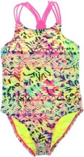 Breaking Waves Girl's Animal Planet Printed Strappy One-Piece Swimsuit, Size 5