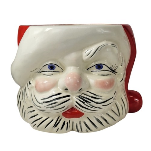 Vtg 1950s Mallory Jamar Ceramic Christmas Santa Claus Punch Bowl 12 Mugs Ladle - Picture 10 of 24