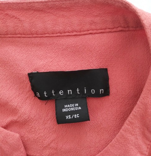 Attention Dress SZ XS Orange Coral Cap Sleeves Belted Collarless Pockets Office - Picture 3 of 10