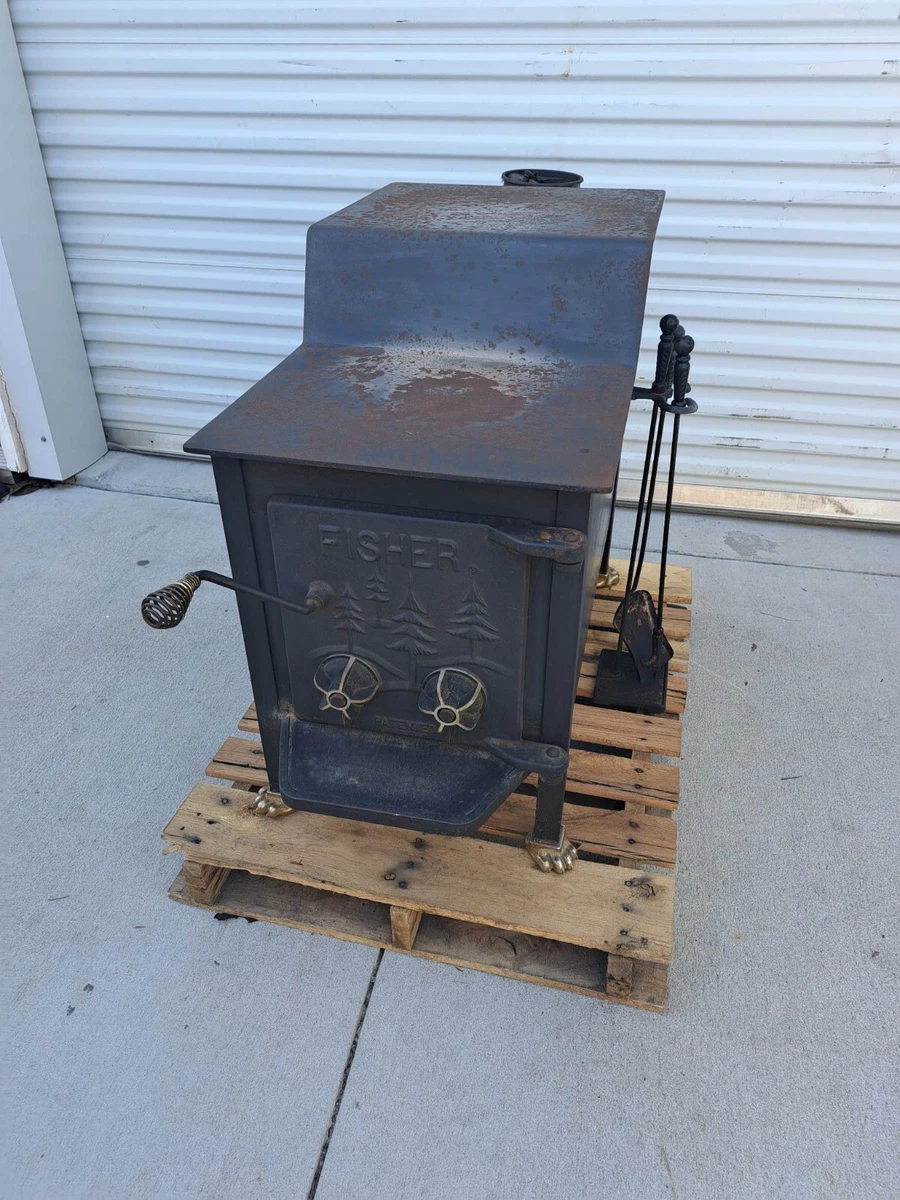 Fisher Momma Bear Wood Burning Stove 32x39x20u0026#034; WITH Original Paws |  eBay