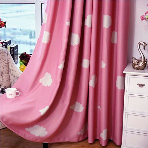 Quality Blockout Eyelet Curtains Blue Pink Drapes Kids Baby Boy's Girl's Room - Picture 5 of 8