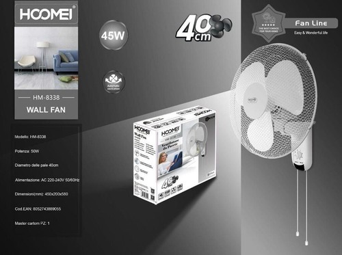Ventilatore A Torre Senza Pale HOOMEI HM-8295 - 50W, 3 Velocità Touch, Design Moderno Silenzioso
