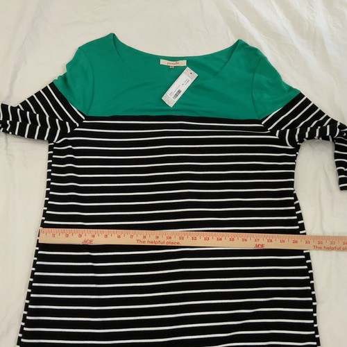 Stitch Fix Pomelo Rowson Striped Shift Dress Black Green Size XL New with Tags - Picture 11 of 16